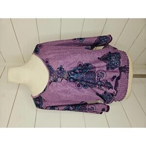 Energe World Wear Small Purple & blue bohemian print flowy top